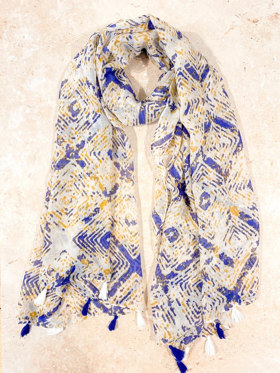 Abstract Print Lightweight Scarf