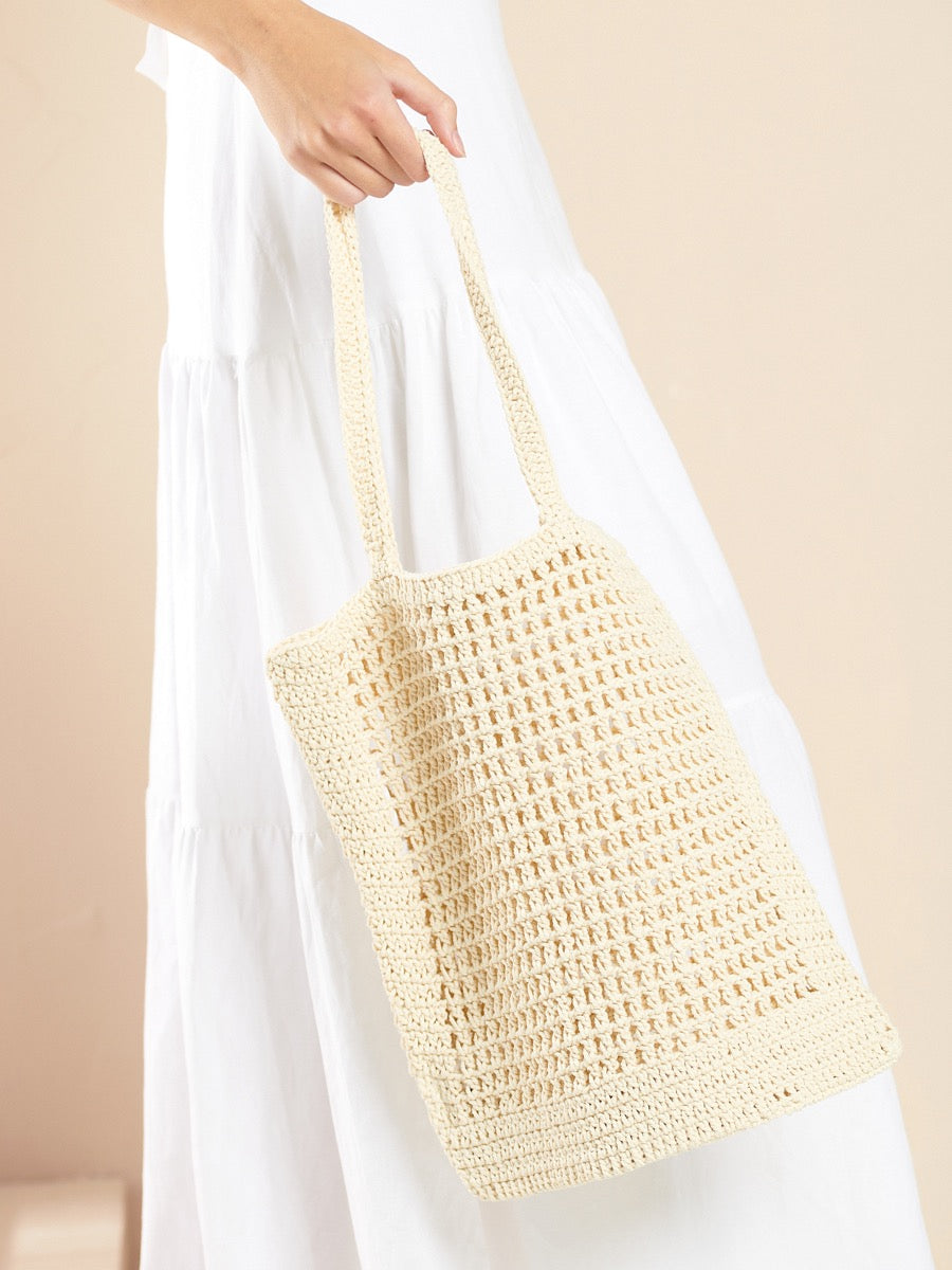 Summer Cotton Crochet Tote Bag