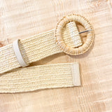 Shelley Round Buckle Straw Belt