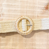 Shelley Round Buckle Straw Belt