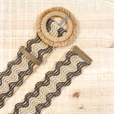 Woven Wavy Pattern Straw Belt