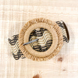 Woven Wavy Pattern Straw Belt
