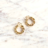 Freya Twisted Hoop Earrings in Gold