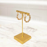 Freya Twisted Hoop Earrings in Gold