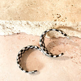 Checkered Hoop Earring