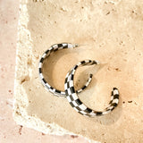 Checkered Hoop Earring