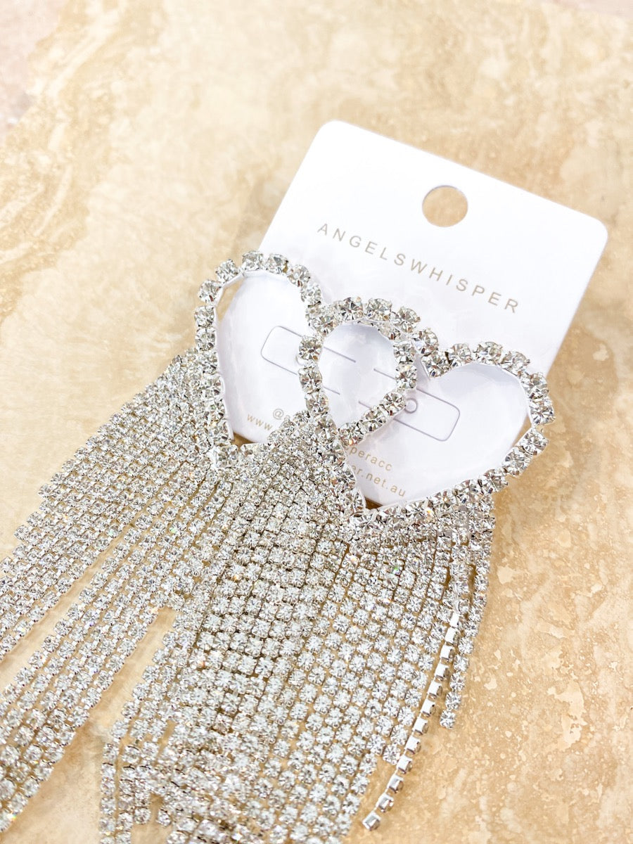 Kellie Heart Diamanté Earring