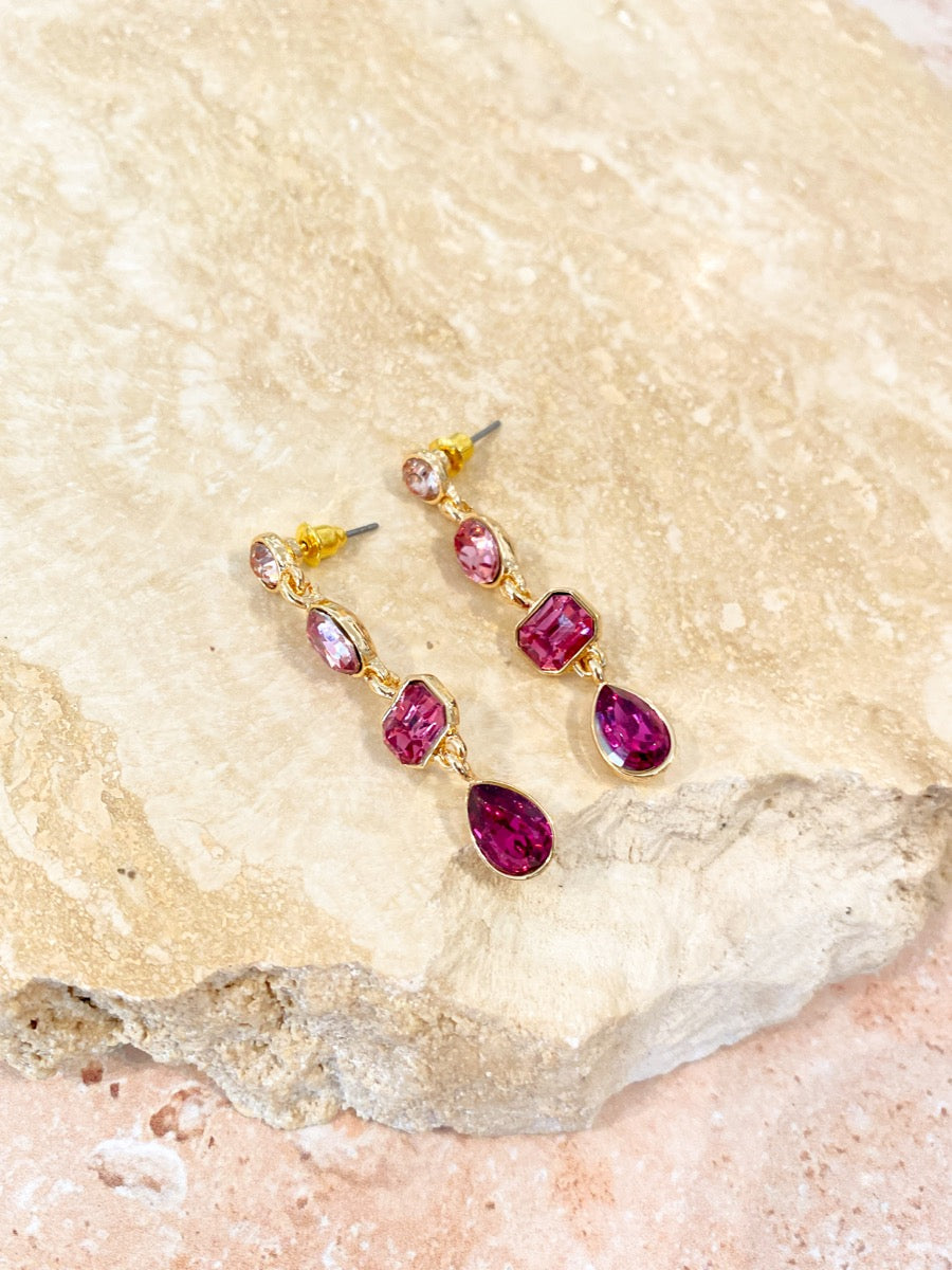 Pink hot sale jewel earrings