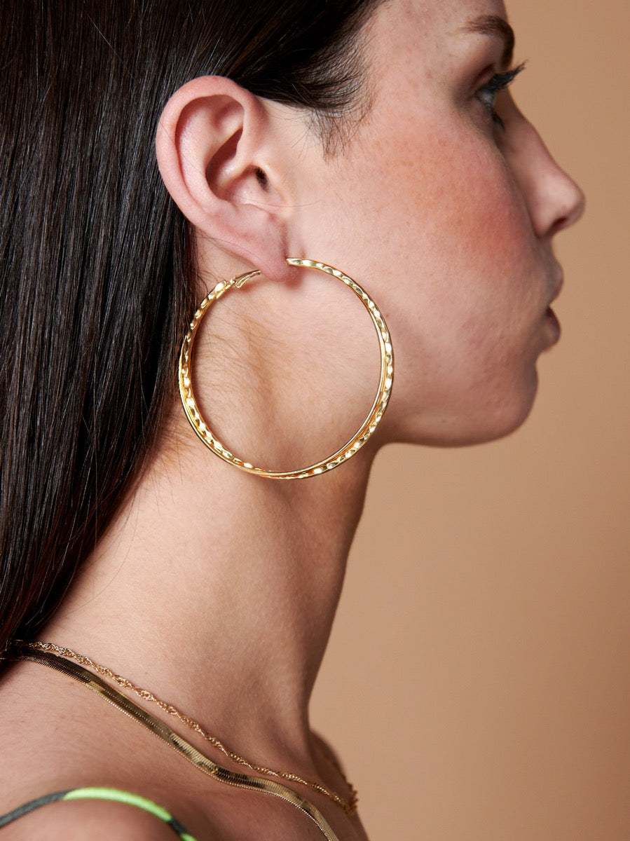 Twist Detail Large Hoop Earrings