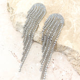 Rhinestone Tassel Drop Earrings
