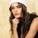 Ena Fuzzy Ribbed Beanie