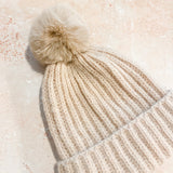 [Final Sale] Classic Pom Knit Beanie in Black