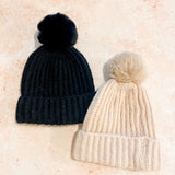 [Final Sale] Classic Pom Knit Beanie in Black