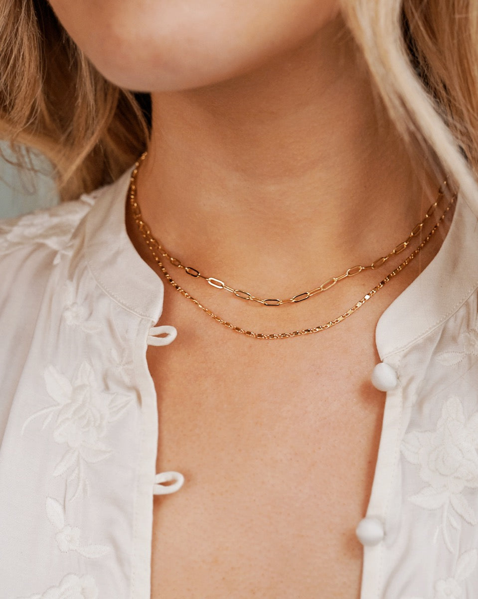 Dainty layered store necklace set