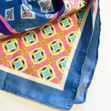 Blue Peacock Floral Print Bandana