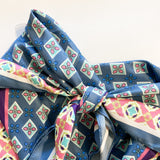 Blue Peacock Floral Print Bandana