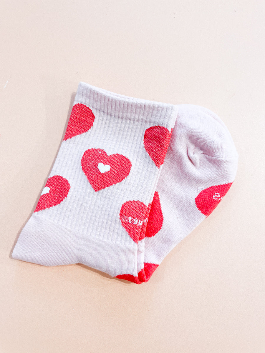 Valentine Rib Neck Crew Socks