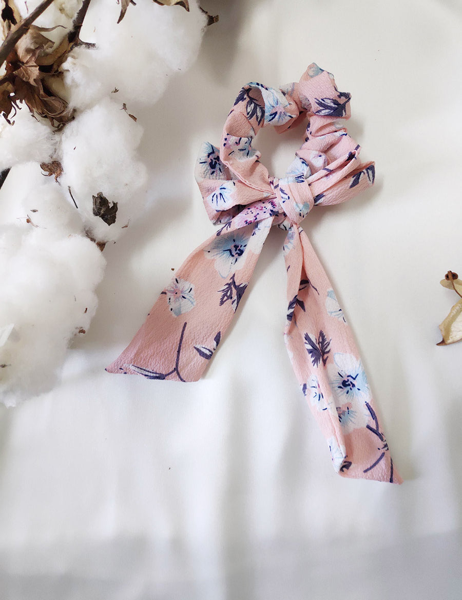 Horea Floral Print Bow Scrunchie