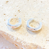 Greta Sterling Silver Plated Huggie Earrings