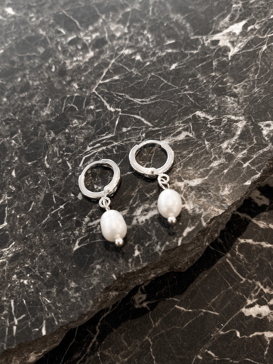 Daphne Silver Plated Pearl Earrings