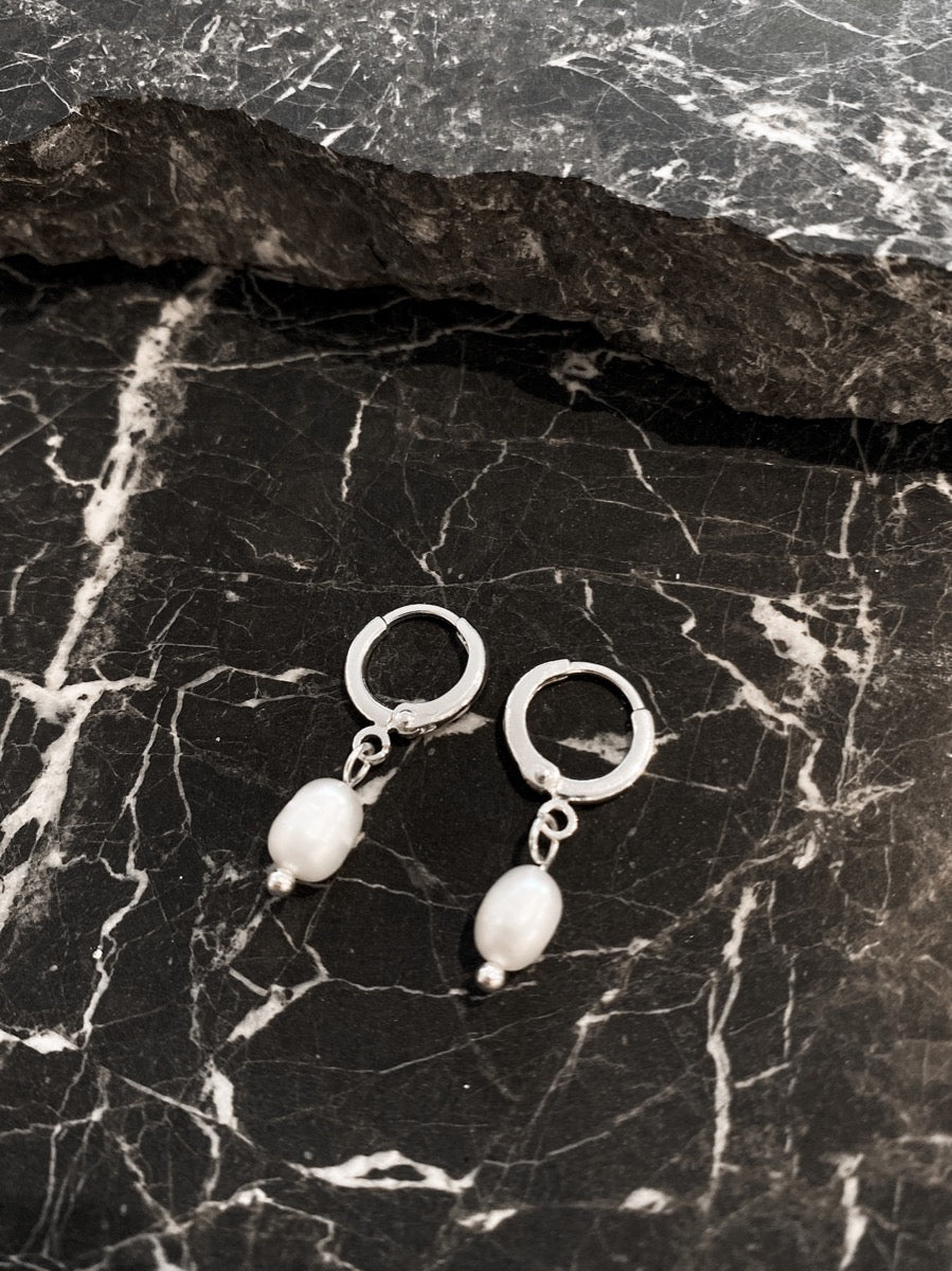 Daphne Silver Plated Pearl Earrings