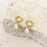 Daphne 18K Gold Plated Pearl Earrings