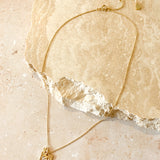 Theta 18K Gold Plated Charm Necklace