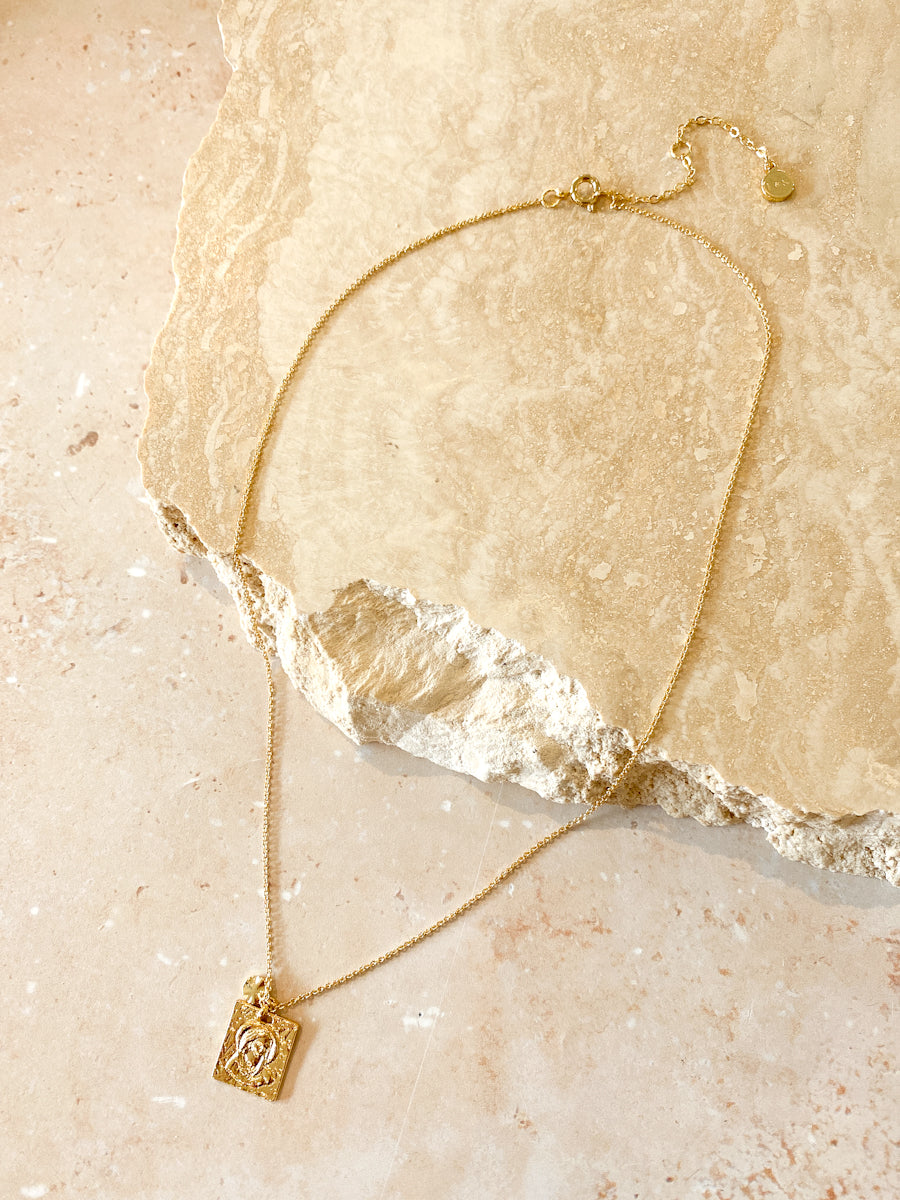 Theta Gold Plated Charm Necklace
