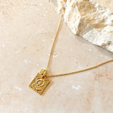 Theta 18K Gold Plated Charm Necklace
