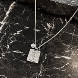 Theta Silver Plated Charm Necklace