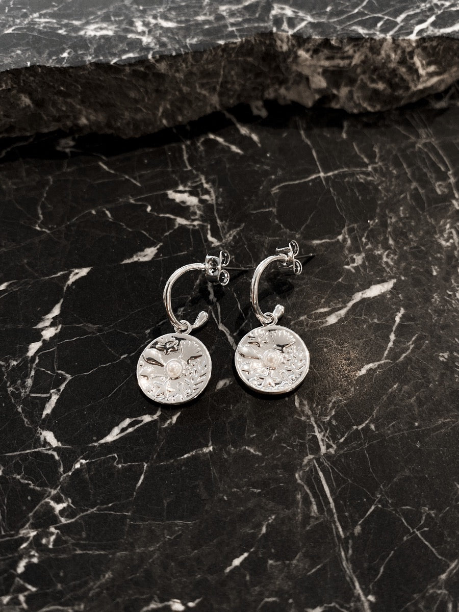 Millia Silver Plated Coin Earring