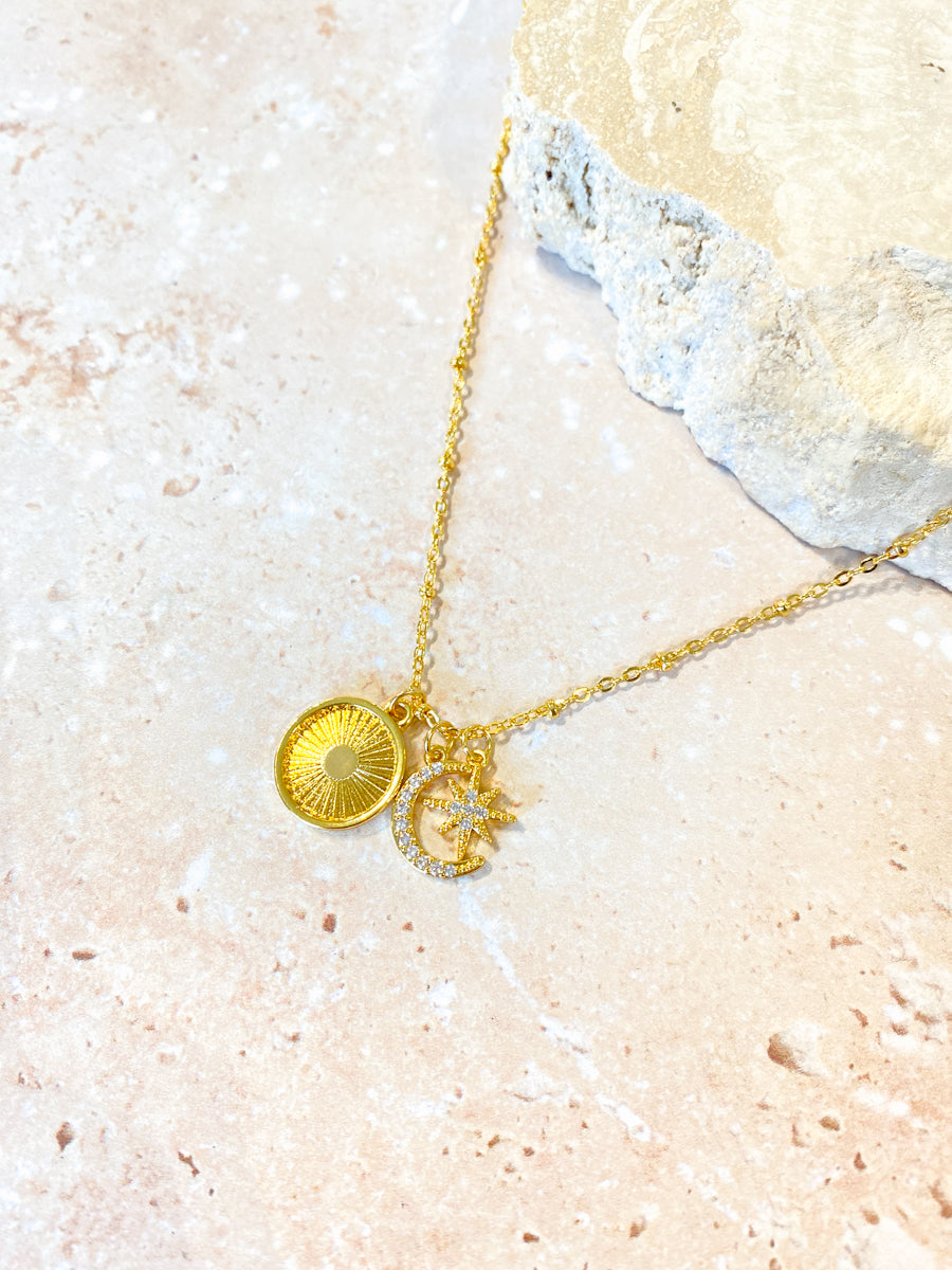 Gala Gold Plated Charm Necklace
