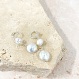 Aura Pearl Sterling Silver Plated Earrings