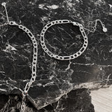 Figaro Chain Silver Plated Bracelet