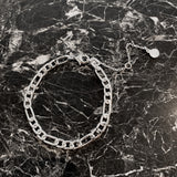 Figaro Chain Silver Plated Bracelet