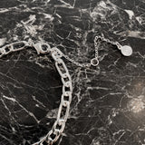 Figaro Chain Silver Plated Bracelet