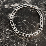 Figaro Chain Silver Plated Bracelet