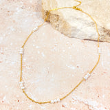 Dainty Pearl Trio 18K Gold Plated Necklace