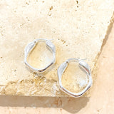 Wavy Textured Silver Plated Earrings
