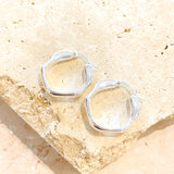 Wavy Textured Silver Plated Earrings