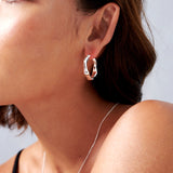Wavy Textured Silver Plated Earrings