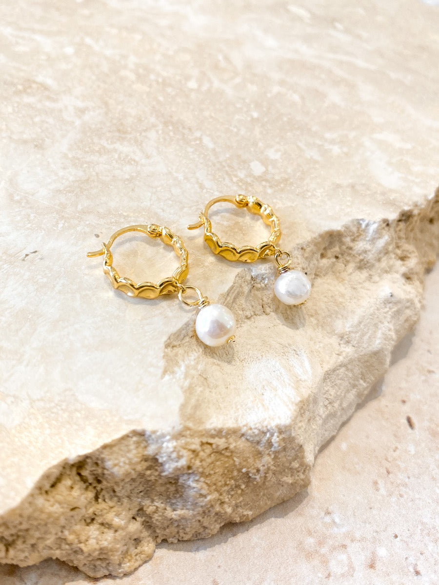 Vintage Pearl Drop 18K Gold Plated Earrings