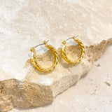 Flat Twist 18K Gold Plated Earrings