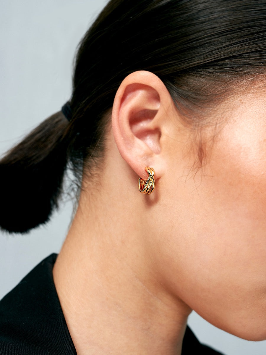 Twist Small 18K Gold Plated Hoops
