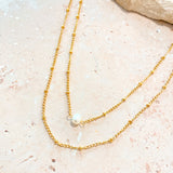 Layered Pearl 18K Gold Plated Necklace