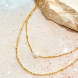 Layered Pearl 18K Gold Plated Necklace