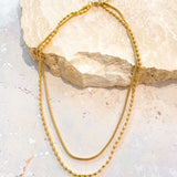 Minimal Layered 18K Gold Plated Necklace