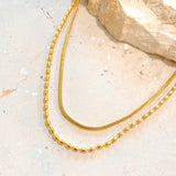 Minimal Layered 18K Gold Plated Necklace
