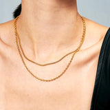 Minimal Layered 18K Gold Plated Necklace