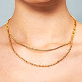 Minimal Layered 18K Gold Plated Necklace